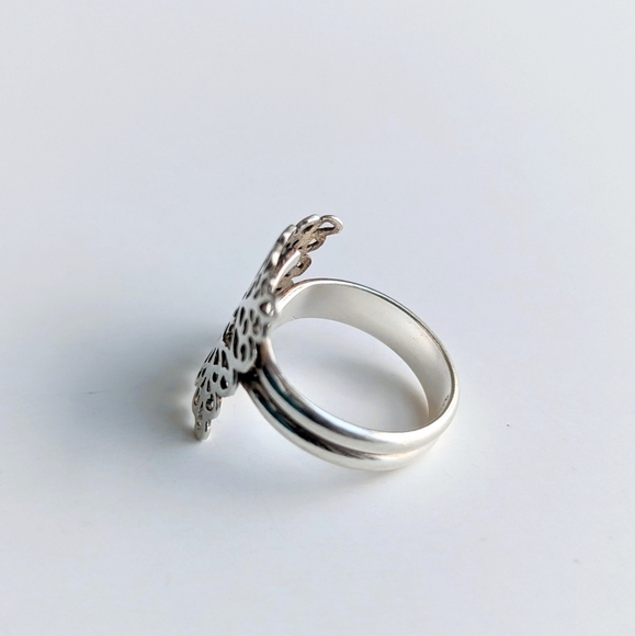 G2 St. Michael's Adjustable Statement Ring Silver Filigree Square Pendant - sz 7 - Picture 7 of 12